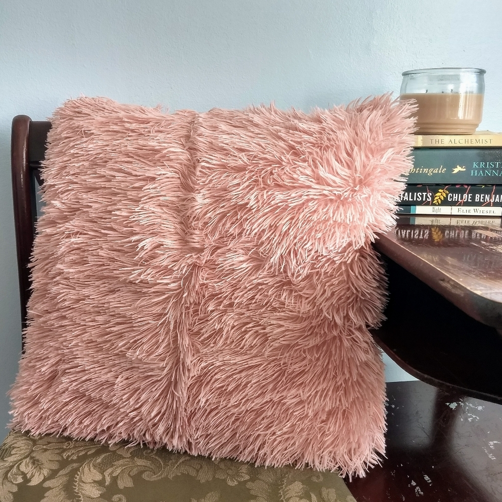 Fluffy Pillow Covers! Pink | Gray | Cream - Picture 1 of 7